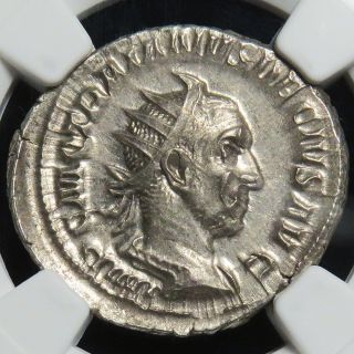 249 - 251 Ad Roman Empire Trajan Decius Silver Victory Ar Double Denarius Ngc Ms photo
