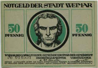 Germany 50 Pfennig 1921 Notgeld Weimar No014551 photo