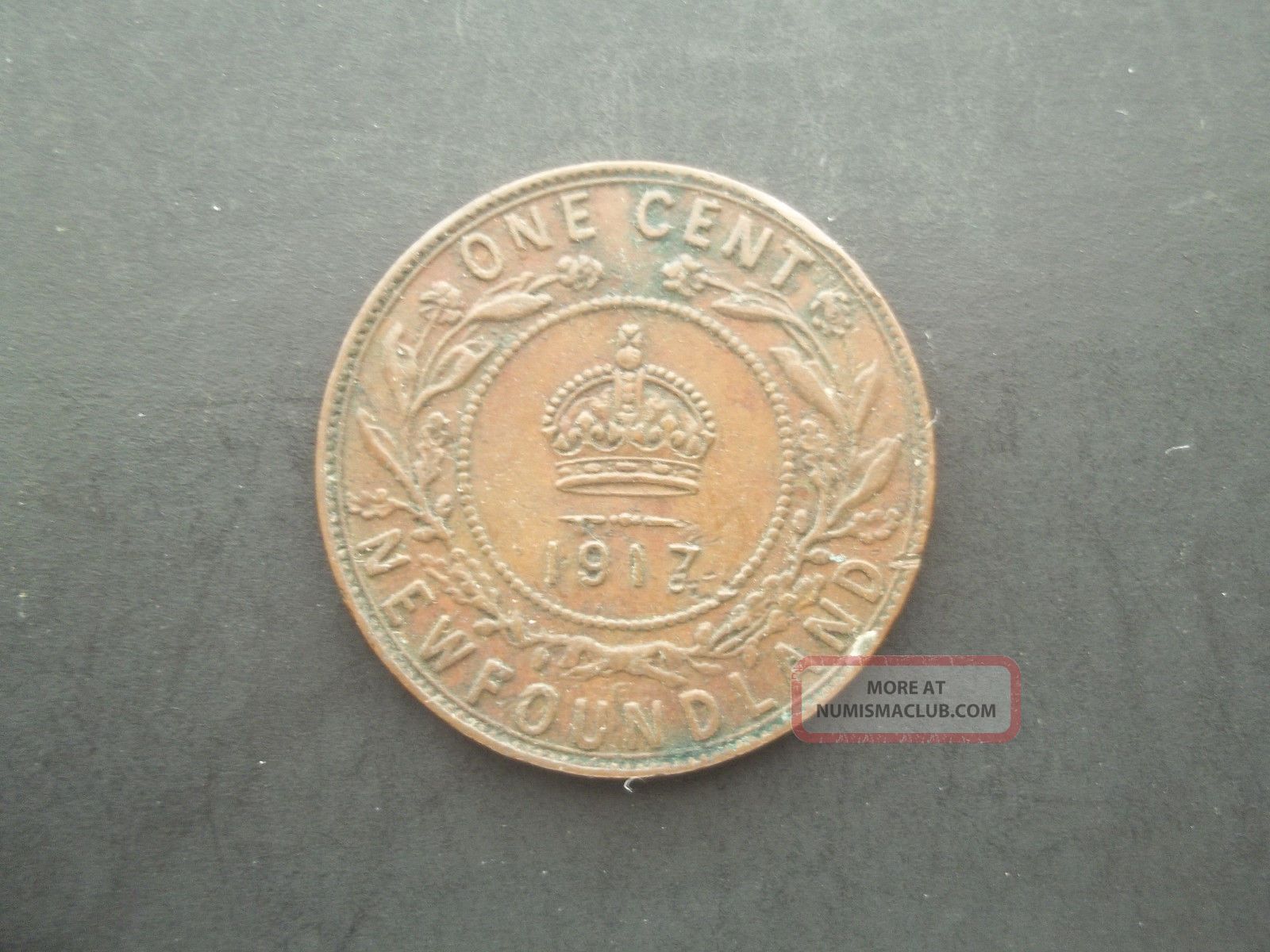 Foundland 1917 1 Penny World Coin Coins: Canada photo