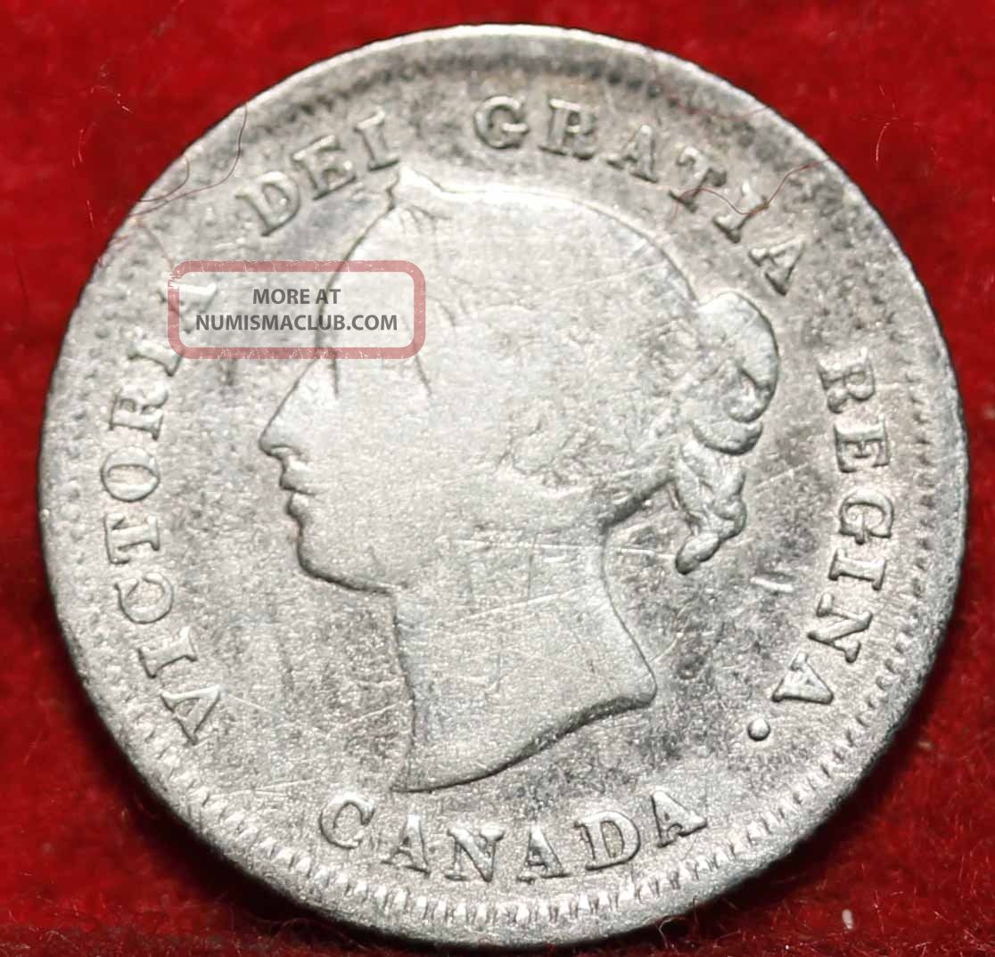 1880 Canada 5 Cents Silver Foreign Coin S/h Coins: Canada photo