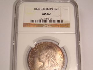 Great Britain 1/2 Crown,  1896 Key Date Ngc Ms62 Km 782 photo