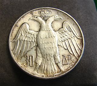 1964 Greece 30 Drachmai Silver Coin - Constantine Ii Royal Marriage==free Ship photo