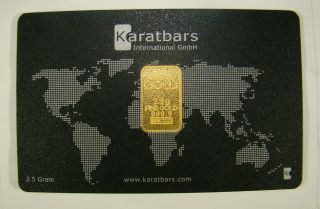 Karatbars 2.  5 G Gram Fine Gold Bar 999.  9 S & H photo