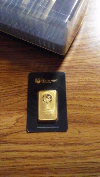 1 Oz Perth Gold Bar.  9999 Fine (tamper - Evident Case & Assay) photo