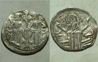 Rare Silver Coin Europe Bulgaria Empire Ivan Alexander,  Michael Asen Iv/ Christ photo
