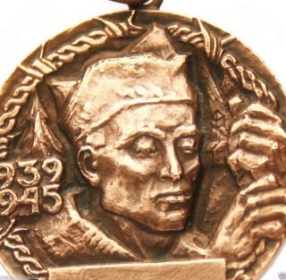 1939 - 1945 World War Prisoner - Vintage Art Medal Pendant Signed G.  Simon Magnan photo