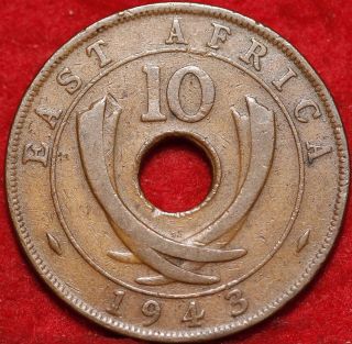1943 East Africa 10 Cents Foreign Coin S/h photo