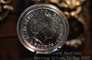 1 Oz Silver Coin 2015 Great Britain Britannia 2 Pounds Face Value,  999 Fine photo