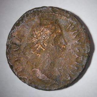 Roman Imperial Bronze Dupondius Of Faustina Sr. photo