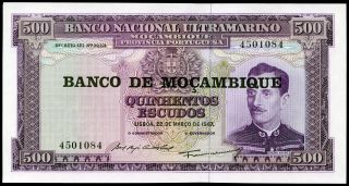 Mozambique 500 Escudos 1976 (1967) P - 118 Unc Uncirculated Banknote photo