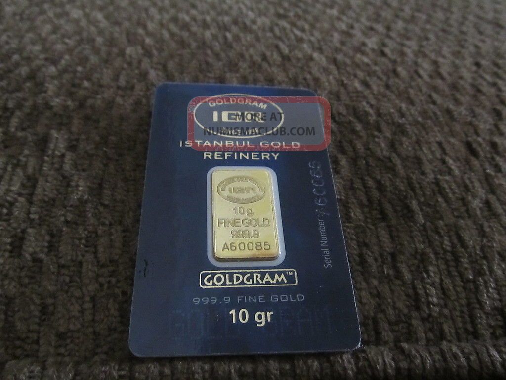 10 Gram Istanbul Gold Refinery Bar.  9999 Fine In Assay Gold photo