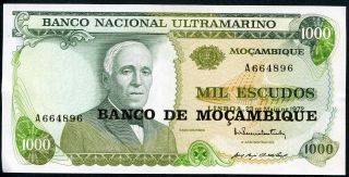 Mozambique 1,  000 1000 Escudos 1976 (1972) P - 119 Unc Uncirculated Banknote photo