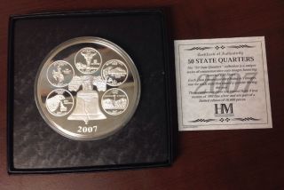 4oz.  999 Silver State Quarter Commemorative,  2007 - Limited Edition photo