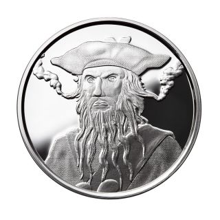 1 Oz Silver Coin Blackbeard Edward Teach Pirate Silver Coin Only 3000 photo