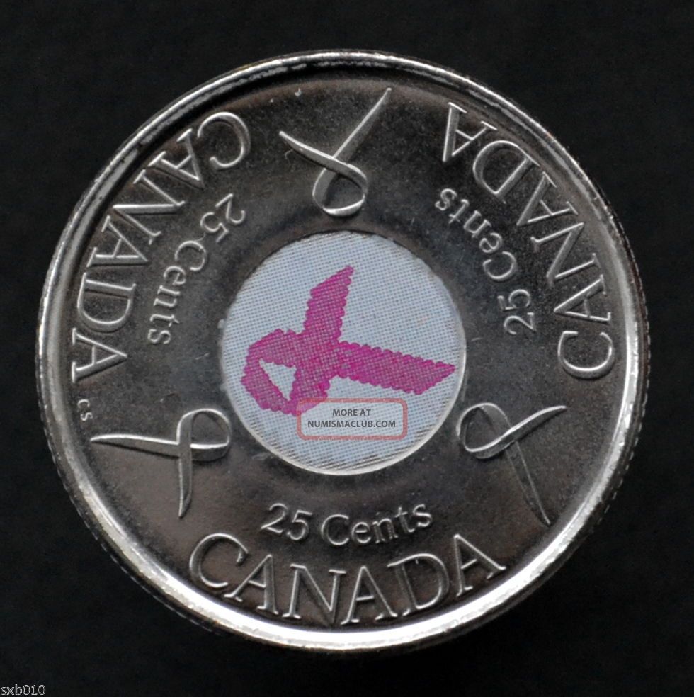 Canada 25 Cents 2006,  Km635 Breast Cancer.  Commemorative Coin.  Unc. Coins: Canada photo