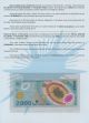 2000 Lei 1999 Unc,  Serial Number 001a With Folder,  Total Solar Eclipse Banknote Europe photo 2