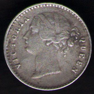 British India Queen Victoria Divided Legend Two Anna 1841 Silver Rare Coin photo
