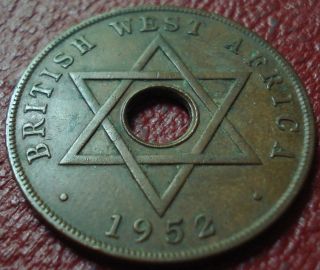 1952 - Kn British West Africa 1 Penny In Vf photo