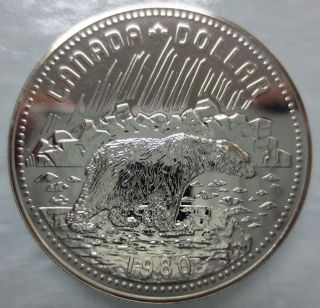 Canada 1980 Specimen Silver Dollar Arctic Terriitories Centennial Coin photo