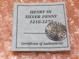 Henry Iii 1216 - 72 Long Cross Penny Hammered Silver Coin W/ B3 photo