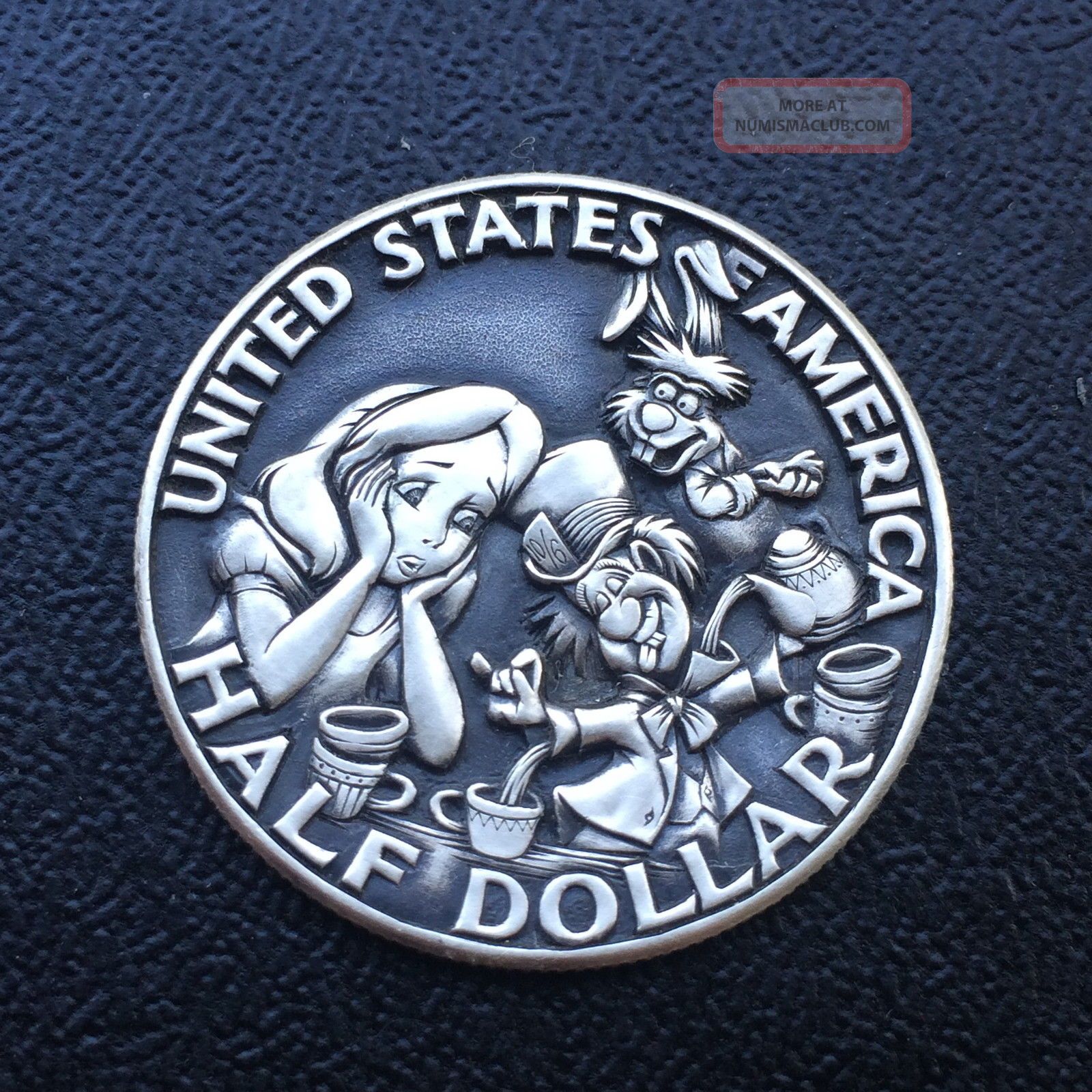 Double - Sided Silver Carved Half Dollar Coin. Alice In ...