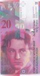 Switzerland 20 Franken 1994 - 95 (pick 68) Unc Europe photo 1