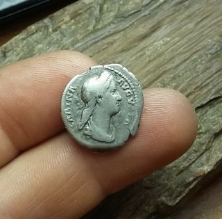 Rare Antique Coin Silver Vibia Sabina Roman Denarius 137 A.  D 0138 photo
