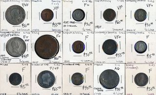 (1751 - 1846) 15 Italian State Silvers & Coppers See Images photo