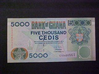 2002 Ghana Paper Money - 5,  000 Cedis Banknote photo