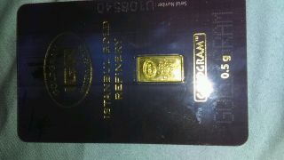 . 5 G Gram 999.  9 24k Gold Bullion Igr Bar With Certificate photo