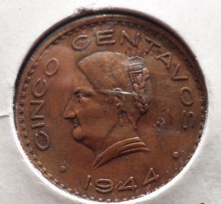 Circulated 1944 5 Centavos Mexican Coin (62815) photo