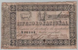 Paraguay Banknote 2 Pesos 1860 Pick 12 photo