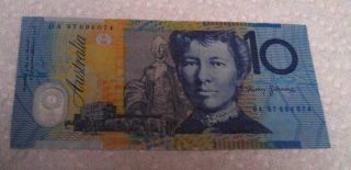 Australia 2003 10 Dollar Polymer Banknote Da Prefix Horserider Shape photo