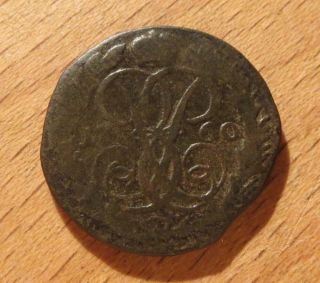 1 Old Russian Coin Denga / ДЕНГА 1760 Elizabeth I Rare photo