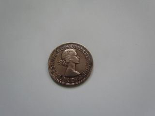 1961 Elizabeth Ii Dei Gratia Regina Fd Copper One Penny photo