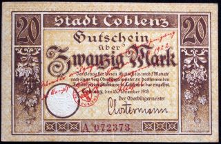 Coblenz 1922 Overprint On 1918 Early Inflation Notgeld Grossnotgeld Germany photo