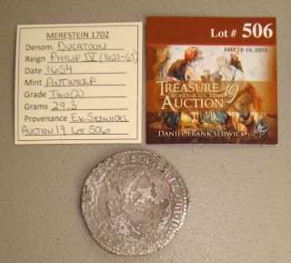 1702 Merestein Shipwreck Recovered 1654 Spanish Netherlands Silver Ducatoon photo