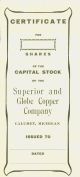 1920 Stock Certificate - Superior And Globe Copper Company - Calumet,  Michigan Stocks & Bonds, Scripophily photo 3