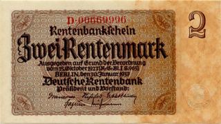 Nazi Germany 2 Rentenmark 1937 D00669996 photo