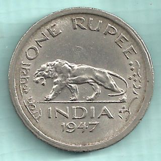 British India - 1947 - King George Vi Emperor - One Rupee - Rarest Coin photo