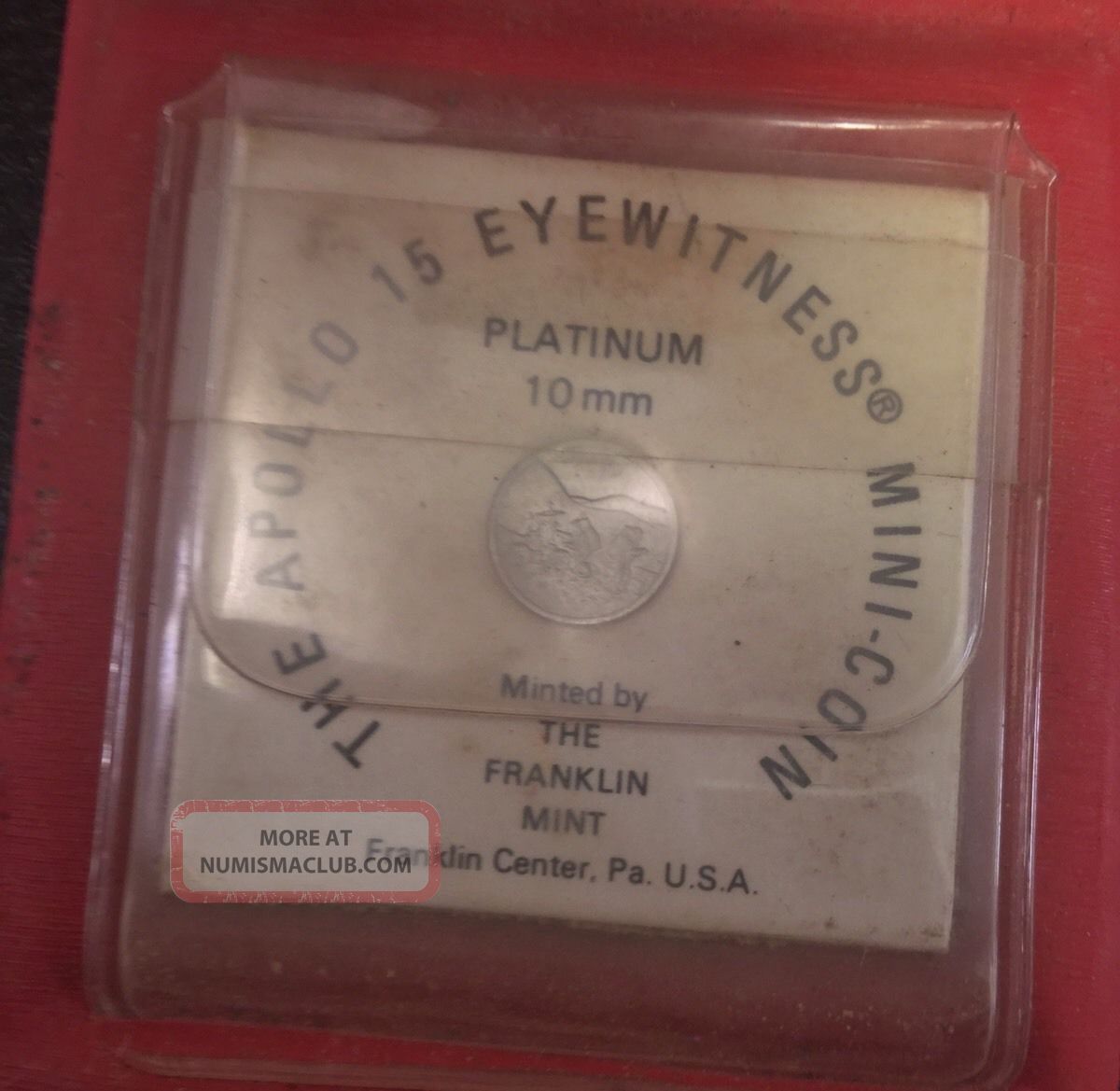 Franklin 1971 Apollo 15 Eyewitness 1.  5 Gram Pure Platinum Mini - Coin W/coa Platinum photo