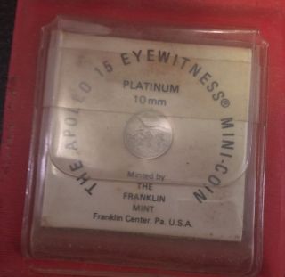 Franklin 1971 Apollo 15 Eyewitness 1.  5 Gram Pure Platinum Mini - Coin W/coa photo