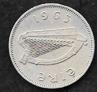 1963 Ireland 6 Pence Reul Eire Coin In photo