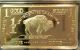 1 Troy Ounce Gold Buffalo Bar 100 Mills Clad.  999 24k Fine Bullion Bar. Bars & Rounds photo 1