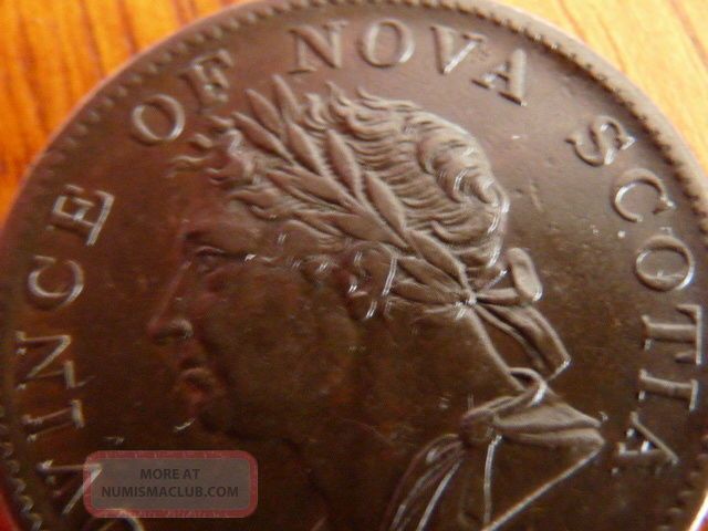 1832 N.  S.  George Iv 1/2 Penny Token Ns - 1d1 Ef - 45 -.  99 St.  - No Res. Coins: Canada photo
