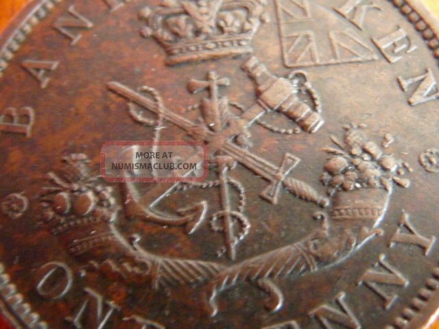 1850 Bank Of Canada One Penny Token Pc - 6a1 Ef - 45 -.  99 St.  - No Res Coins: Canada photo