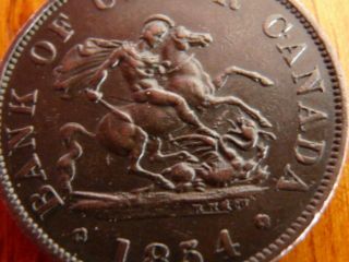 1854 Bank Of Canada 1/2 Penny Token Pc - 5c1 Ef - 40 -.  99 St.  - No Res photo