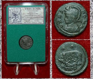 Ancient Roman Empire Coin Commemorative City Of Rome Vrbs Roma Romulus And Remus photo