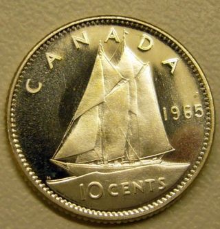1965 Canada Silver 10 Cent Coin Bu Proof Like photo