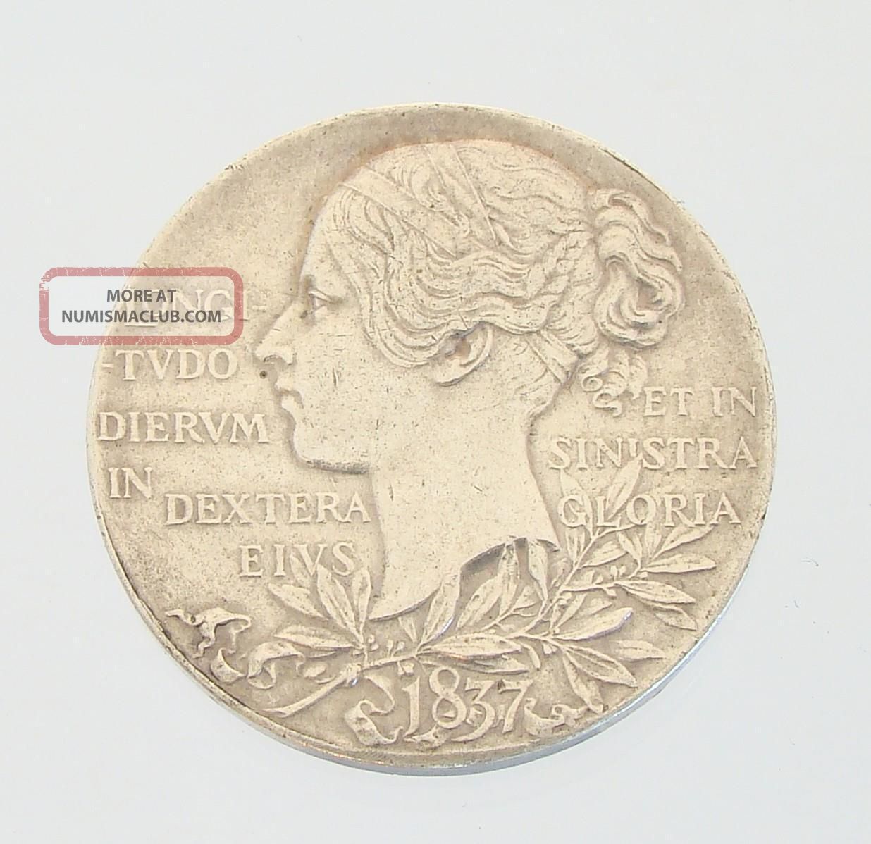 1837 Great Britain Medallion,  Queen Victoria Silver Jubilee Medal,  Avf Exonumia photo